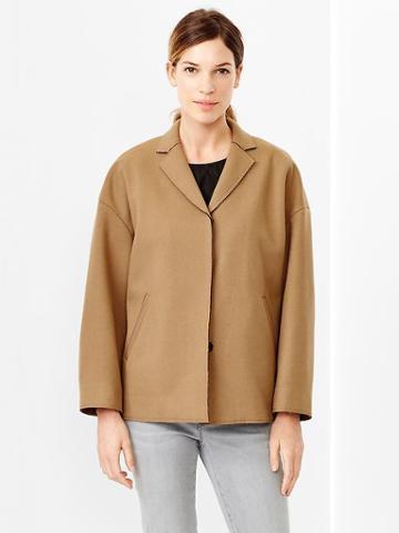 Gap Drop Shoulder Short Coat - Camel
