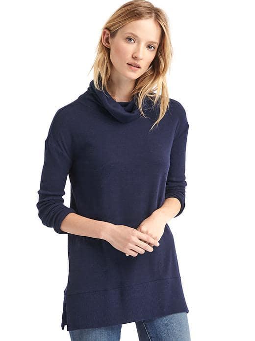 Gap Women Cowl Neck Marled Tunic - Dark Night