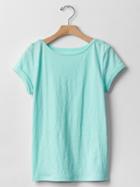 Gap Button Boatneck Tee - Shore Blue