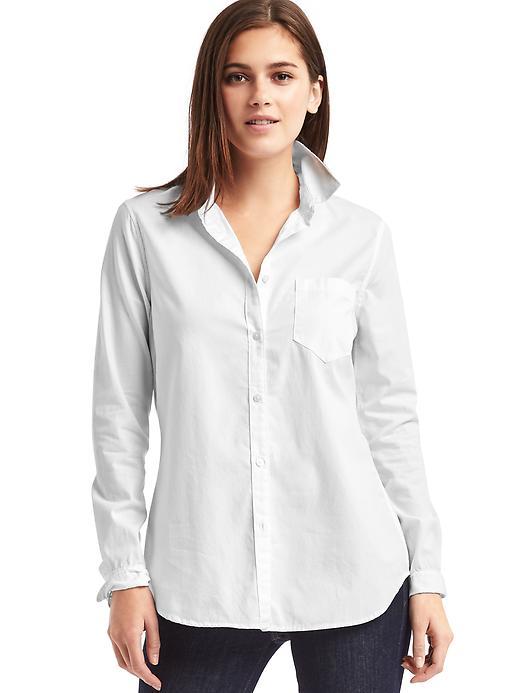 Gap Women New Fitted Boyfriend Oxford Shirt - White