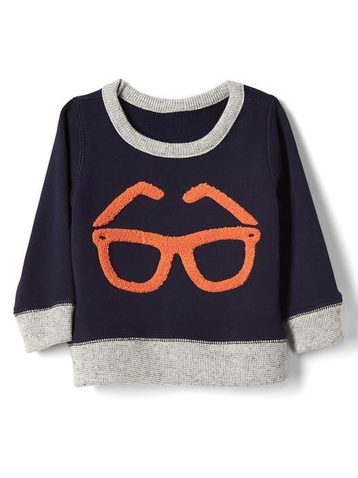 Gap Sherpa Graphic Crew Sweatshirt - Dark Night