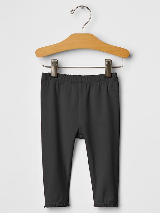 Gap Lace Trim Leggings - Soft Black