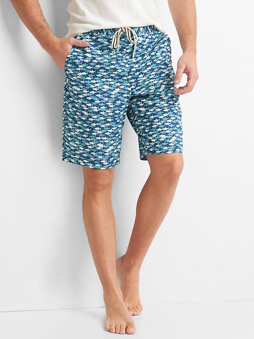 Gap Men Poplin Print Sleep Shorts 10 - Shark