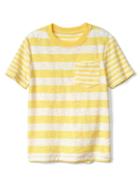 Gap Mix Stripe Pocket Slub Tee - Lemon Drop