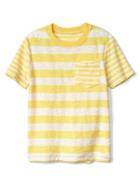 Gap Mix Stripe Pocket Slub Tee - Lemon Drop