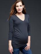 Gap Pure Body Long Sleeve V Neck Tee - Navy