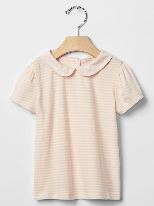 Gap Stripe Round Collar Top - Fading Peach