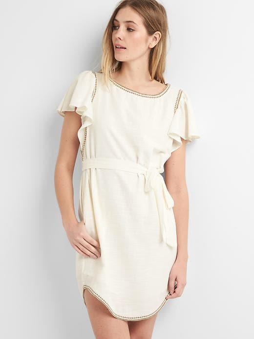 Gap Embroidery Flutter Dress - Ivory