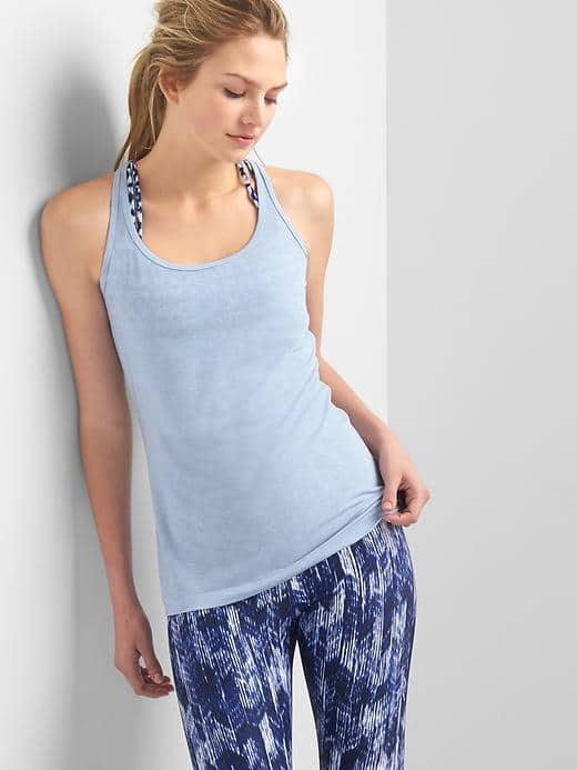 Gap Women Breathe Mesh Back Tank - Air Stream Blue