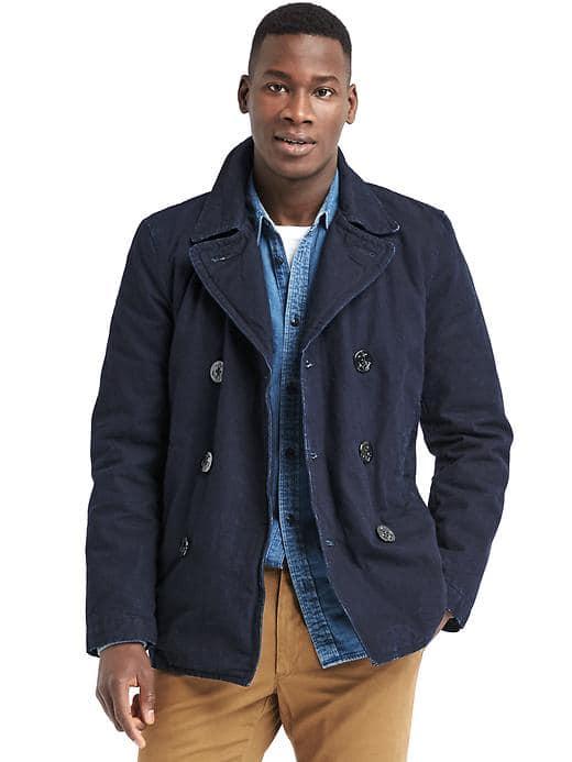 Gap Men 1969 Denim Peacoat - Dark Indigo