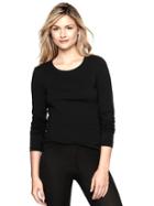 Gap Womens True Black Knit Pure Body Long-sleeved Shirt - True Black Knit