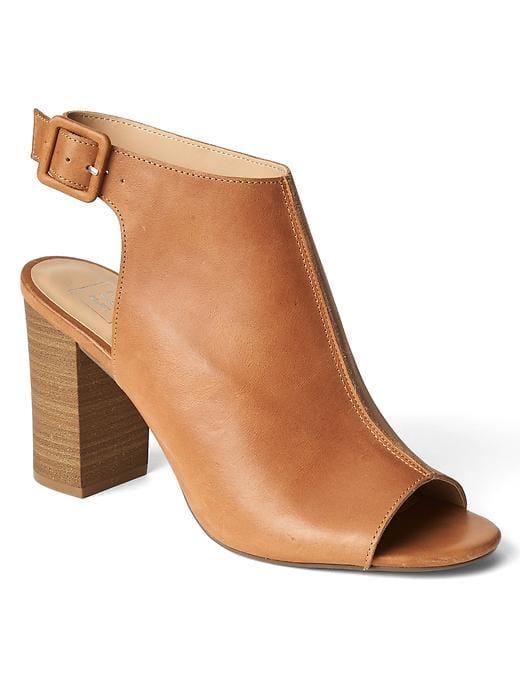 Gap Women Leather Open Toe Bootie - Light Caramel
