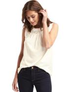 Gap Women Embroidered Lace Tank - Snow Cap