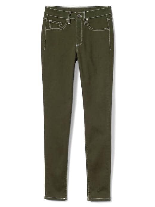 Gap Women High Rise Ankle Jeggings - Black Moss