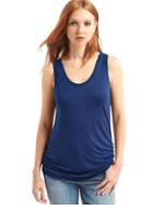 Gap Shirred Scoop Tank - Pangea Blue