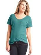 Gap Slub Roll Sleeve Tee - Savvy Teal