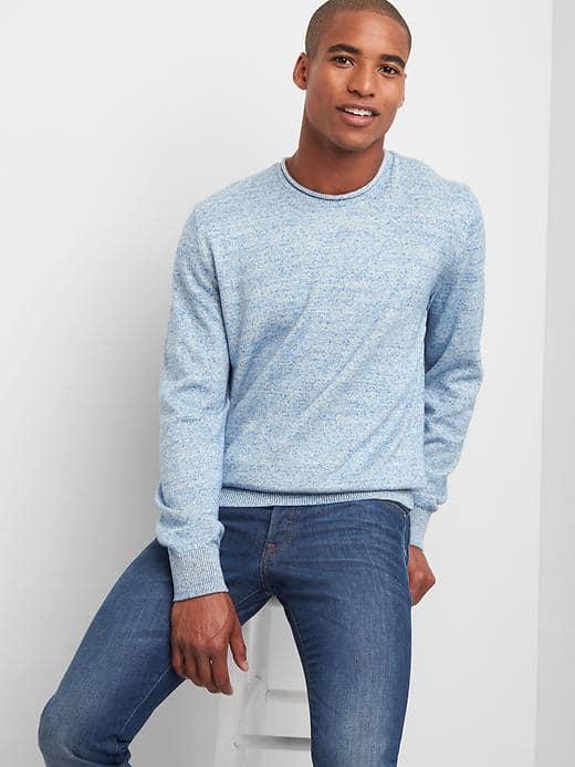 Gap Men Roll Neck Sweater - Light Blue
