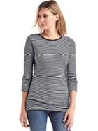 Gap Long Sleeve Stripe Tunic Tee - Navy Stripe