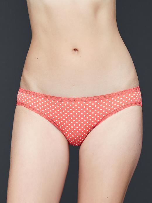 Gap Women Lace Trim Teeny Bikini - Diamnd Sq Milk