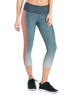 Gap Women Gfast Cross Train Gradient Stripe Capris - Side Gradient Coral