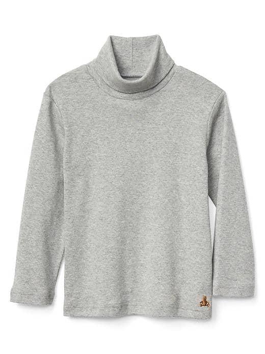 Gap Turtleneck Slub Tee - Light Heather Gray