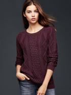Gap Women Cable Knit Pullover Sweater - Vamp Red