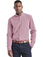 Gap Men True Wash Mini Tattersall Standard Fit Shirt - Weathered Red