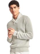 Gap Men Soft Textured Shawl Collar Sweater - Cream