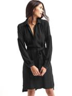 Gap Women Lace Trim Shirtdress - True Black