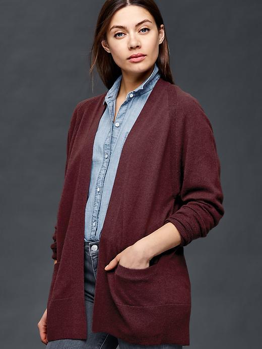 Gap Wool/cashmere Open Cardigan - Red Mahogany
