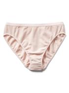 Gap Women Stretch Cotton High Cut Bikini - Light Pink