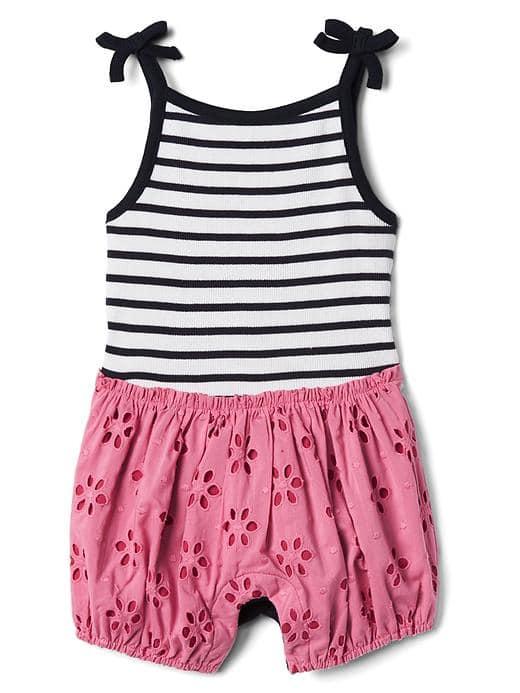 Gap Eyelet Shorty One Piece - Coral Frost