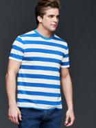 Gap Men Vintage Wash Rugby Stripe T Shirt - Blue Stripe