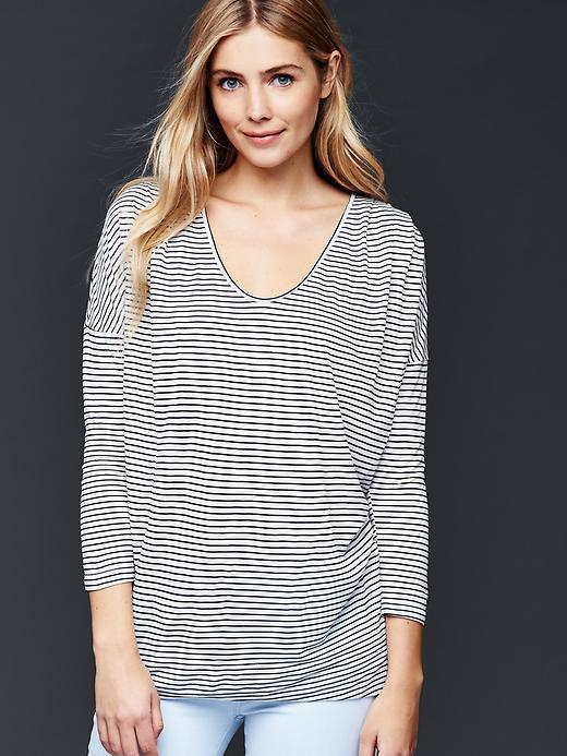 Gap Stripe Scoop Neck Tunic - Snow Cap