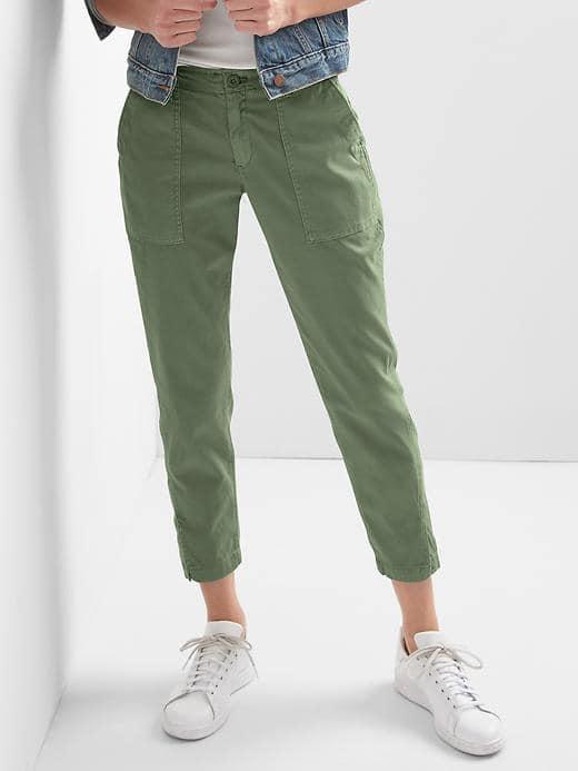 Gap Girlfriend Utility Chinos - Jungle Green