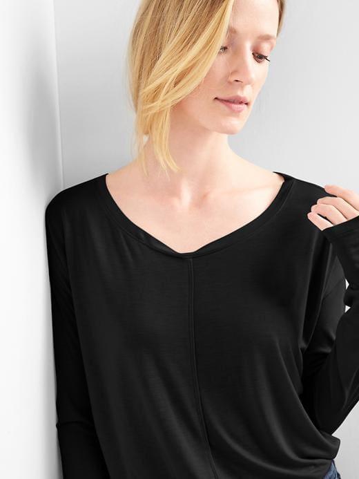 Gap Drapey Long Sleeve Tee - True Black