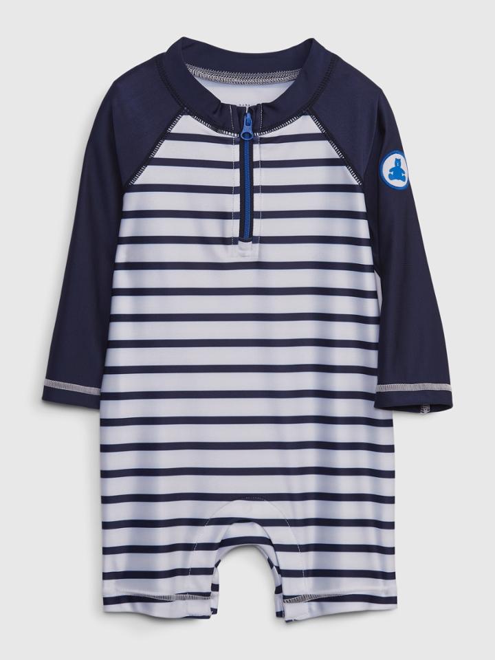 Baby Recycled Stripe Rash Guard Swim One-piece