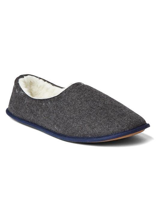 Gap Men Sherpa Lined Slippers - Dark Charcoal