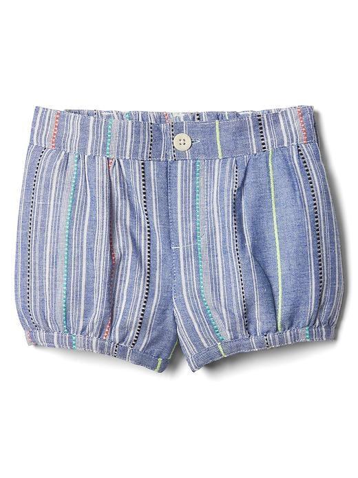 Gap Texture Stripe Bubble Shorts - Blue Dobby Stripe