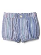 Gap Texture Stripe Bubble Shorts - Blue Dobby Stripe