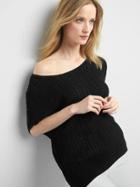 Gap Women Linen Cotton Sweater Tee - Black