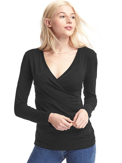 Gap Women Crossover Nursing Top - True Black