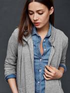 Gap Women French Terry Open Front Jacket - Heather Grey