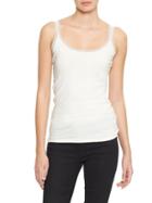 Gap Women Factory Lace Trim Ribbed Tank - New Off White