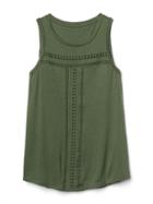 Gap Women Crochet Swing Tank - Jungle Green