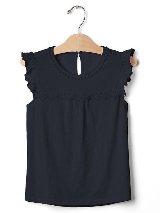 Gap Crochet Trim Flutter Top - Blue Galaxy
