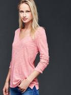 Gap Vintage Relaxed V Neck Tee - Potpourri Pink