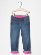 Gap 1969 Fleece Lined Straight Jeans - Denim