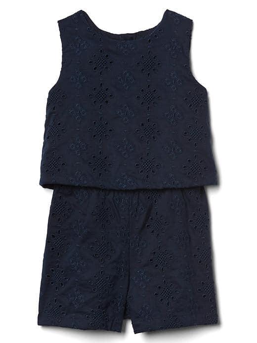 Gap Eyelet Double Layer Romper - Blue Galaxy