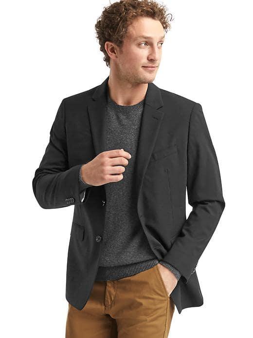 Gap Men Classic Wool Blazer - True Black